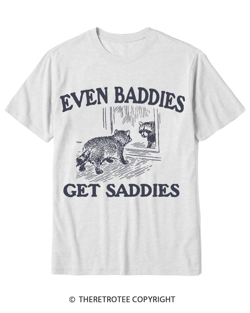 TheRetroTee Even Baddies Get Saddies 1970s Cotton T-Shirt