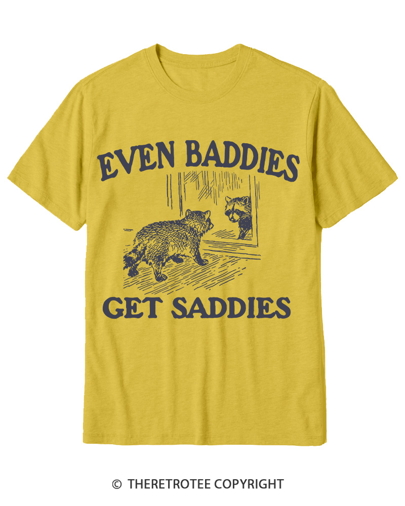 TheRetroTee Even Baddies Get Saddies 1970s Cotton T-Shirt