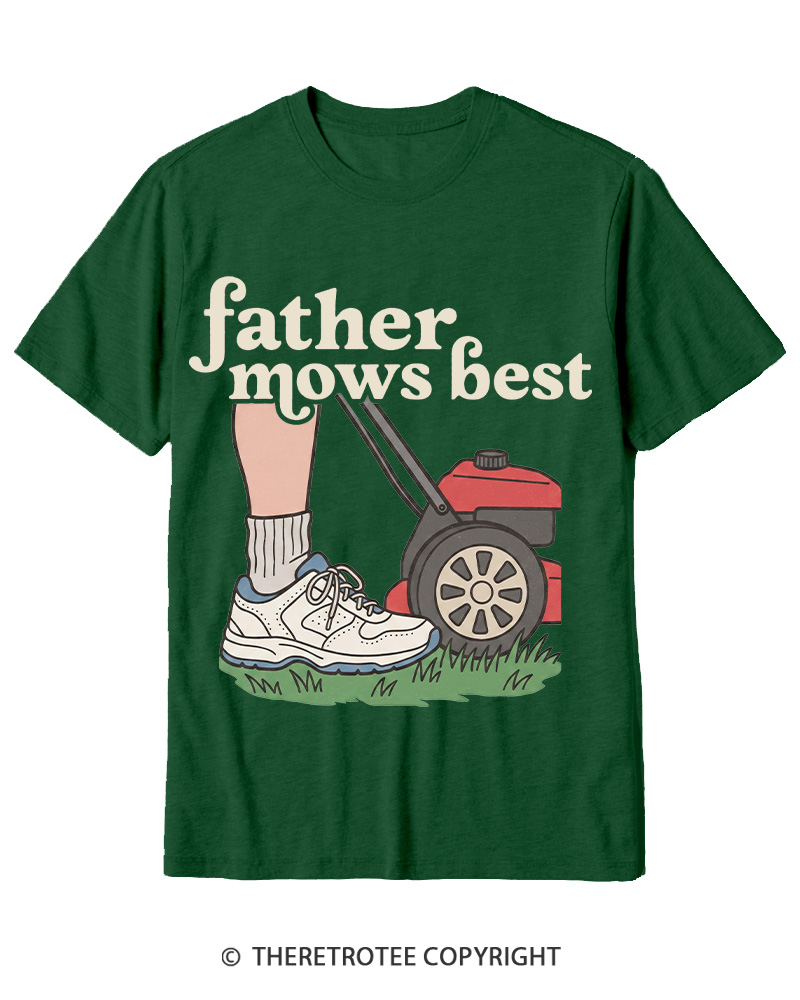 TheRetroTee Father Mows Best 1950s Cotton T-Shirt