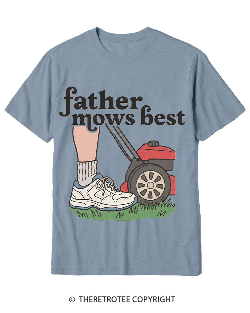 TheRetroTee Father Mows Best 1950s Cotton T-Shirt
