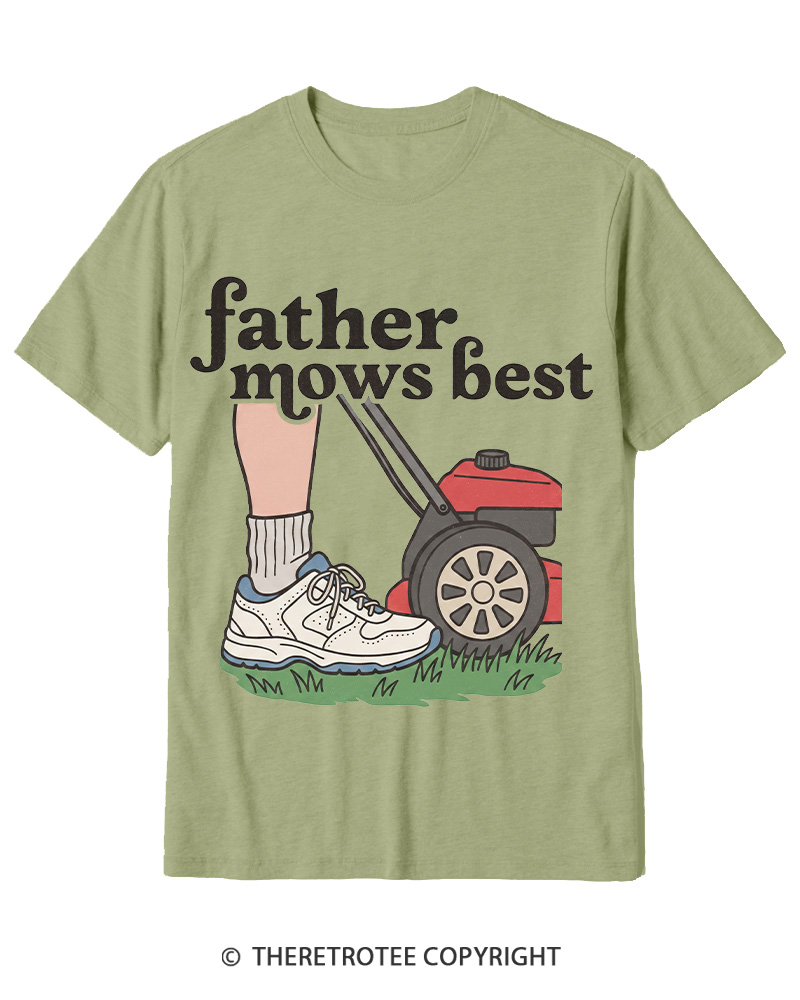 TheRetroTee Father Mows Best 1950s Cotton T-Shirt