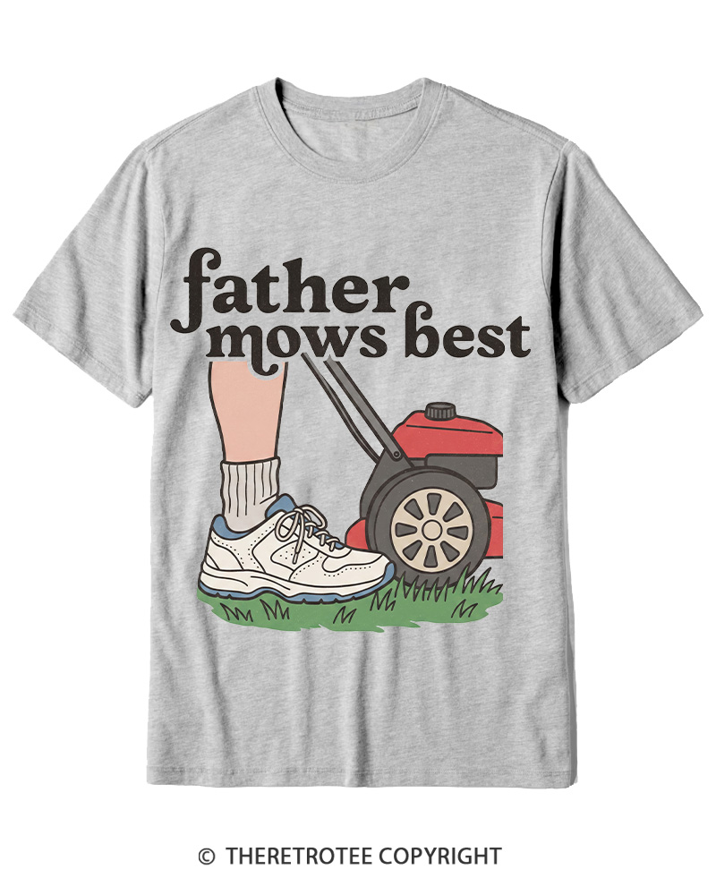 TheRetroTee Father Mows Best 1950s Cotton T-Shirt