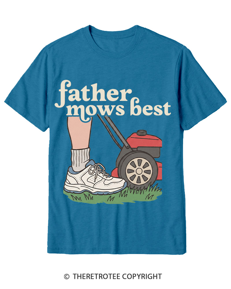 TheRetroTee Father Mows Best 1950s Cotton T-Shirt