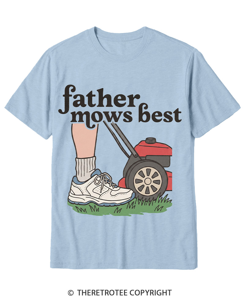 TheRetroTee Father Mows Best 1950s Cotton T-Shirt