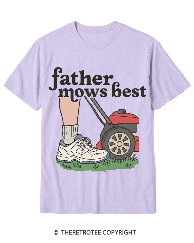 TheRetroTee Father Mows Best 1950s Cotton T-Shirt