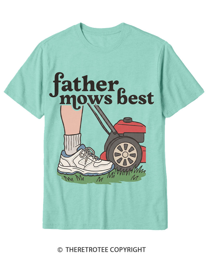 TheRetroTee Father Mows Best 1950s Cotton T-Shirt
