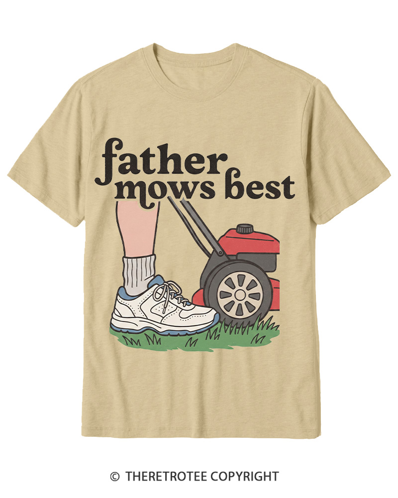 TheRetroTee Father Mows Best 1950s Cotton T-Shirt