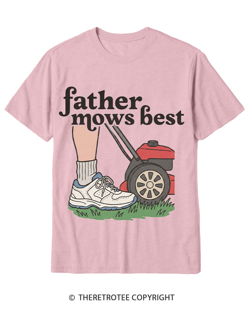 TheRetroTee Father Mows Best 1950s Cotton T-Shirt
