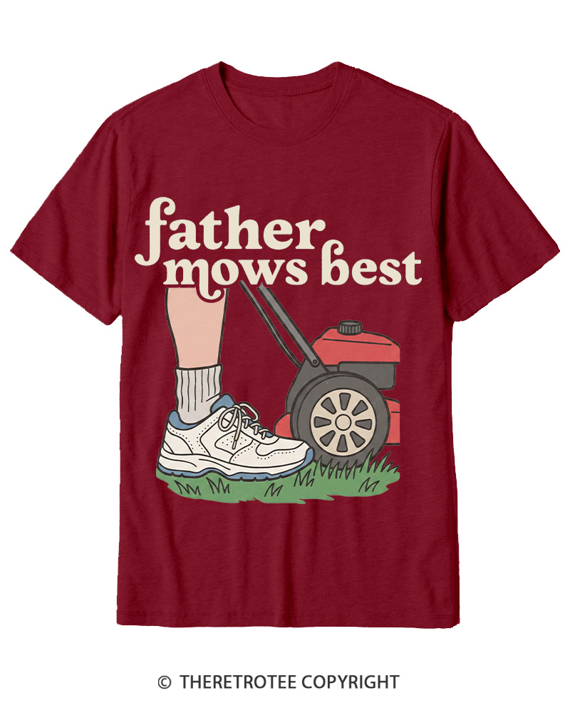 TheRetroTee Father Mows Best 1950s Cotton T-Shirt