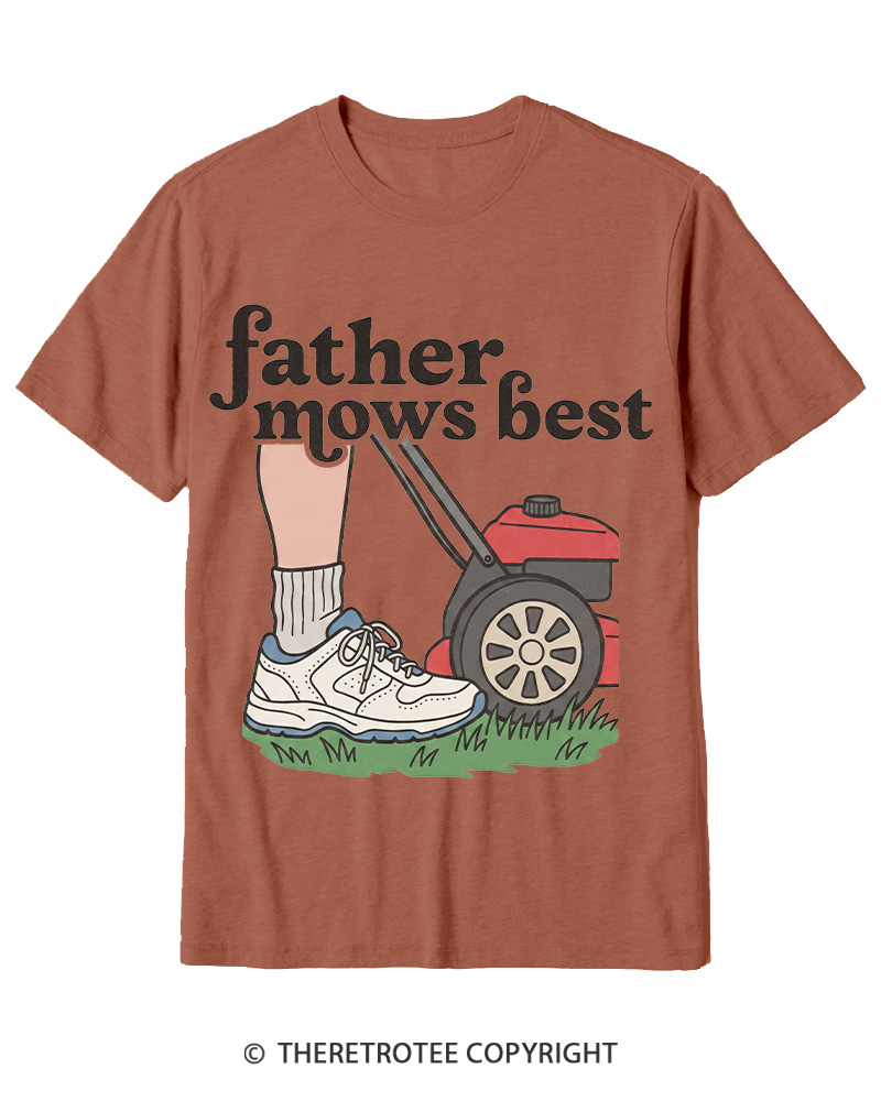 TheRetroTee Father Mows Best 1950s Cotton T-Shirt