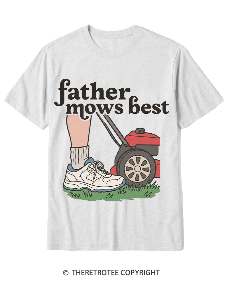 TheRetroTee Father Mows Best 1950s Cotton T-Shirt