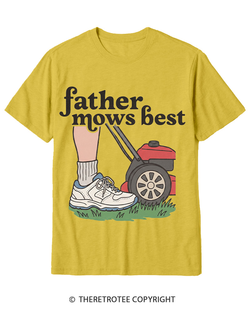 TheRetroTee Father Mows Best 1950s Cotton T-Shirt