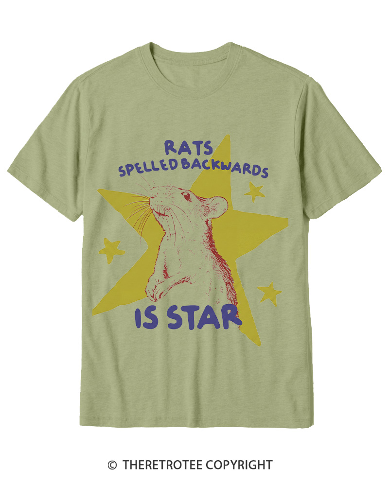TheRetroTee Rats Spelled Backwards is Star 1990s Cotton T-Shirt