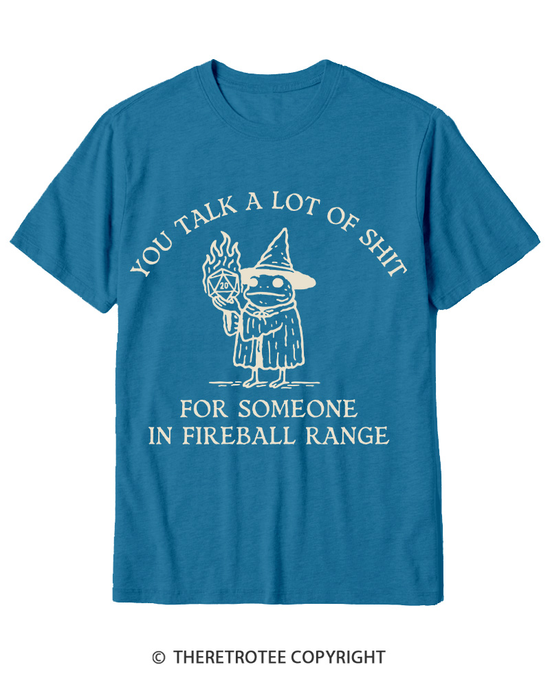 TheRetroTee Fog You Talk A Lot Of Shit Fireball Range 1970s Cotton T-Shirt
