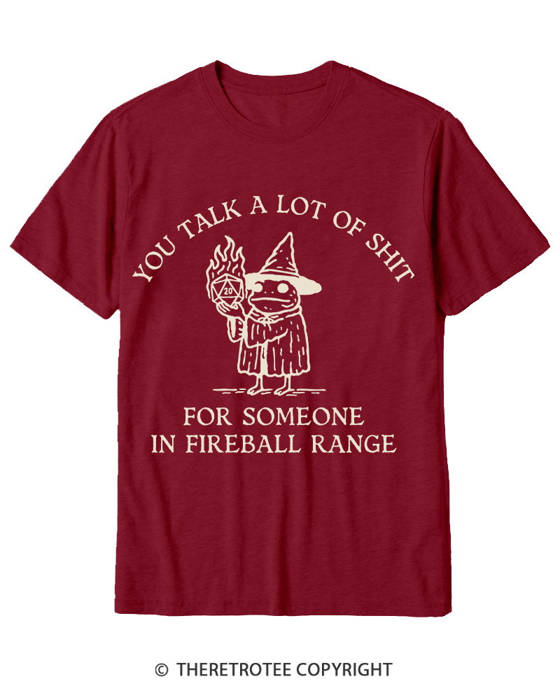 TheRetroTee Fog You Talk A Lot Of Shit Fireball Range 1970s Cotton T-Shirt