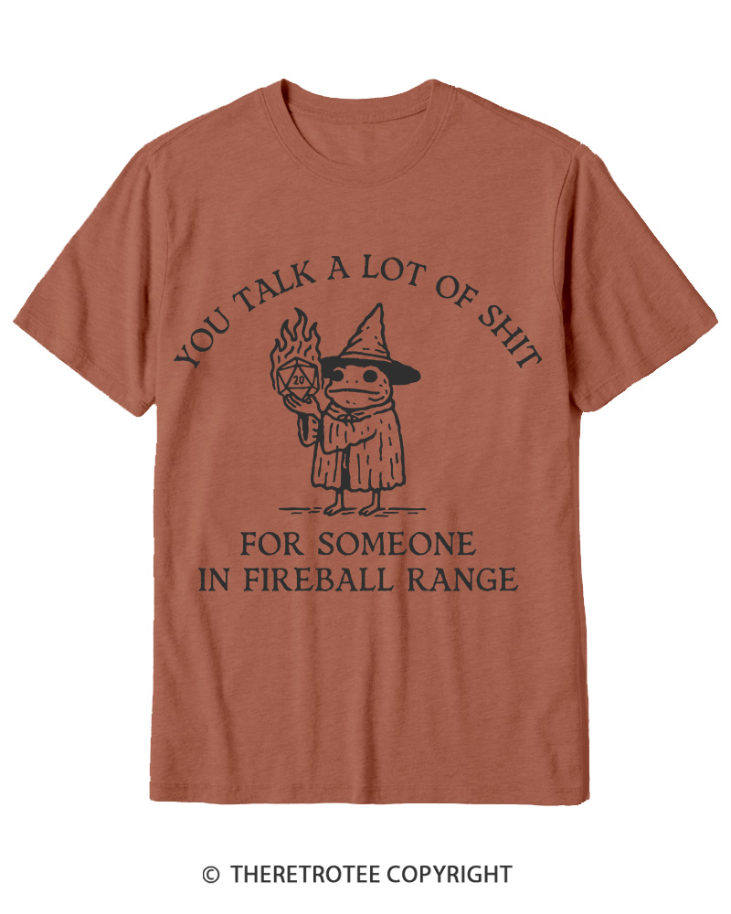 TheRetroTee Fog You Talk A Lot Of Shit Fireball Range 1970s Cotton T-Shirt