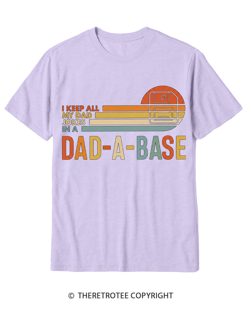 TheRetroTee I Keep All My Dad Jokes In A Dad-a-base 1970s Cotton T-Shirt