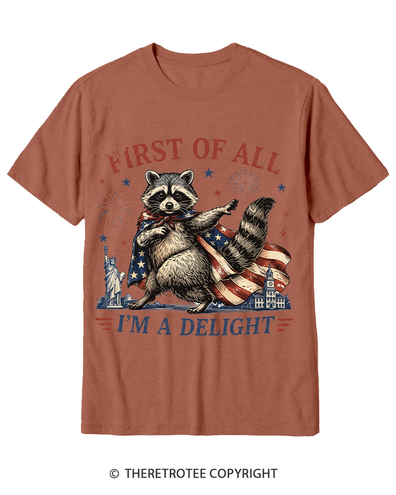 TheRetroTee First Of All I'm A Delight Cotton T-Shirt