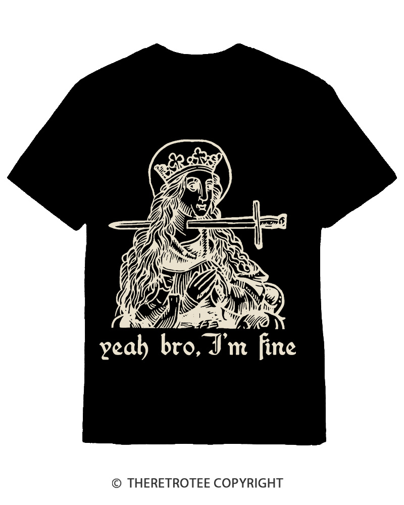 TheRetroTee Yeah Bro, I'm Fine 1970s Cotton T-Shirt