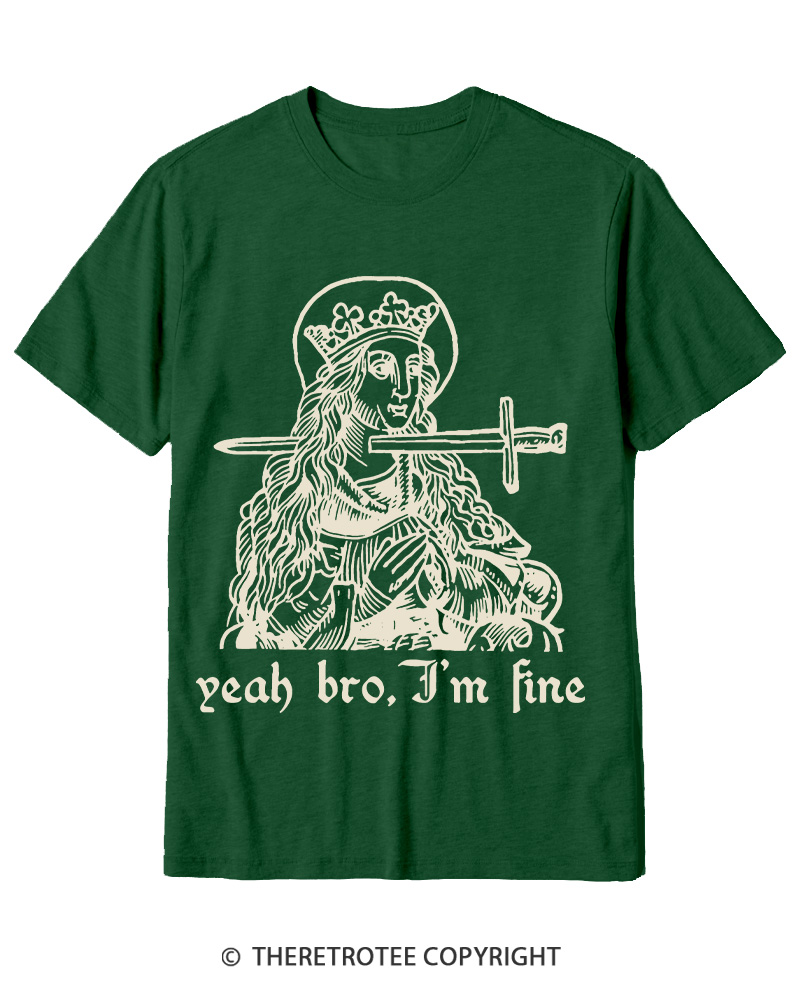 TheRetroTee Yeah Bro, I'm Fine 1970s Cotton T-Shirt