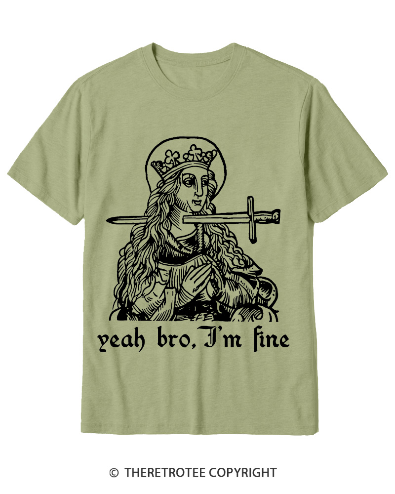 TheRetroTee Yeah Bro, I'm Fine 1970s Cotton T-Shirt