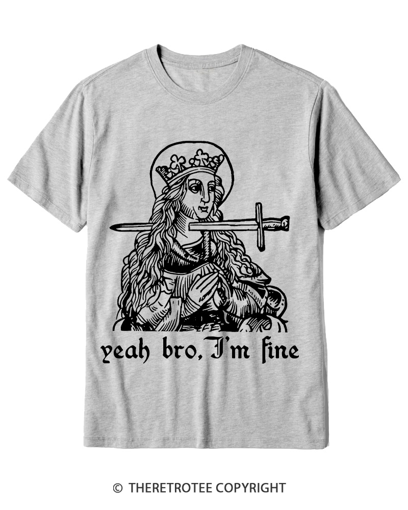 TheRetroTee Yeah Bro, I'm Fine 1970s Cotton T-Shirt