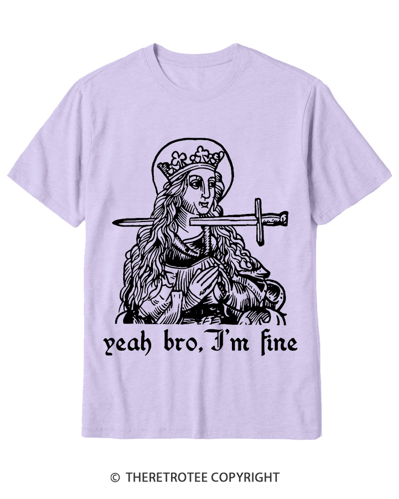 TheRetroTee Yeah Bro, I'm Fine 1970s Cotton T-Shirt