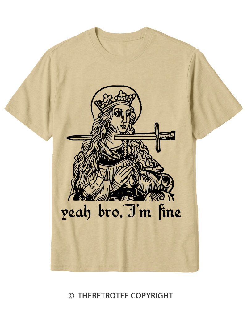 TheRetroTee Yeah Bro, I'm Fine 1970s Cotton T-Shirt