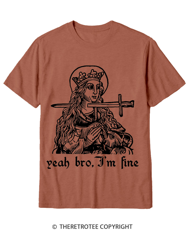 TheRetroTee Yeah Bro, I'm Fine 1970s Cotton T-Shirt
