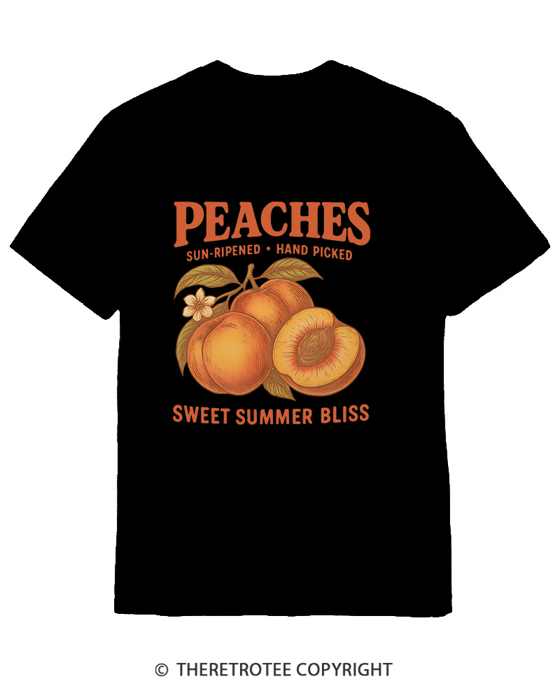 TheRetroTee Peach 1970s Cotton T-Shirt