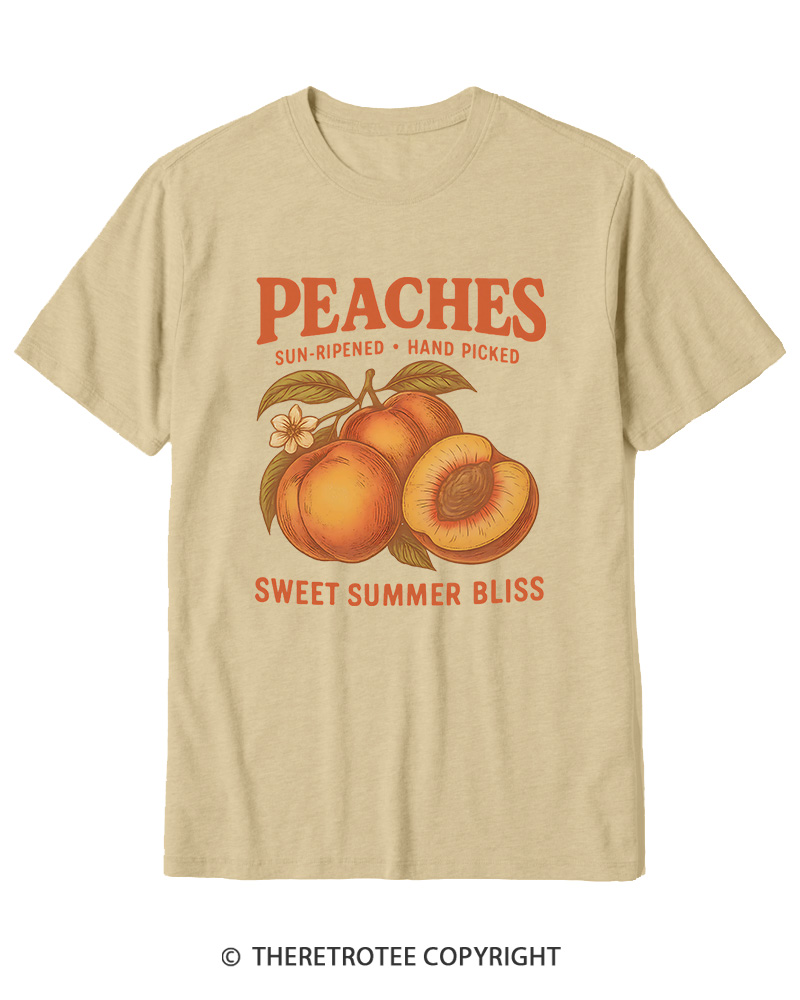 TheRetroTee Peach 1970s Cotton T-Shirt