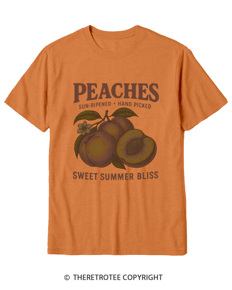 TheRetroTee Peach 1970s Cotton T-Shirt