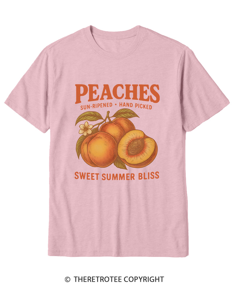 TheRetroTee Peach 1970s Cotton T-Shirt