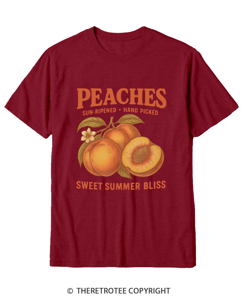 TheRetroTee Peach 1970s Cotton T-Shirt