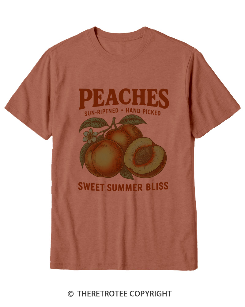 TheRetroTee Peach 1970s Cotton T-Shirt