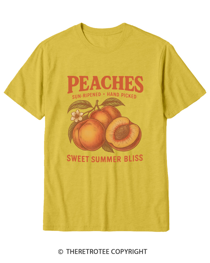 TheRetroTee Peach 1970s Cotton T-Shirt