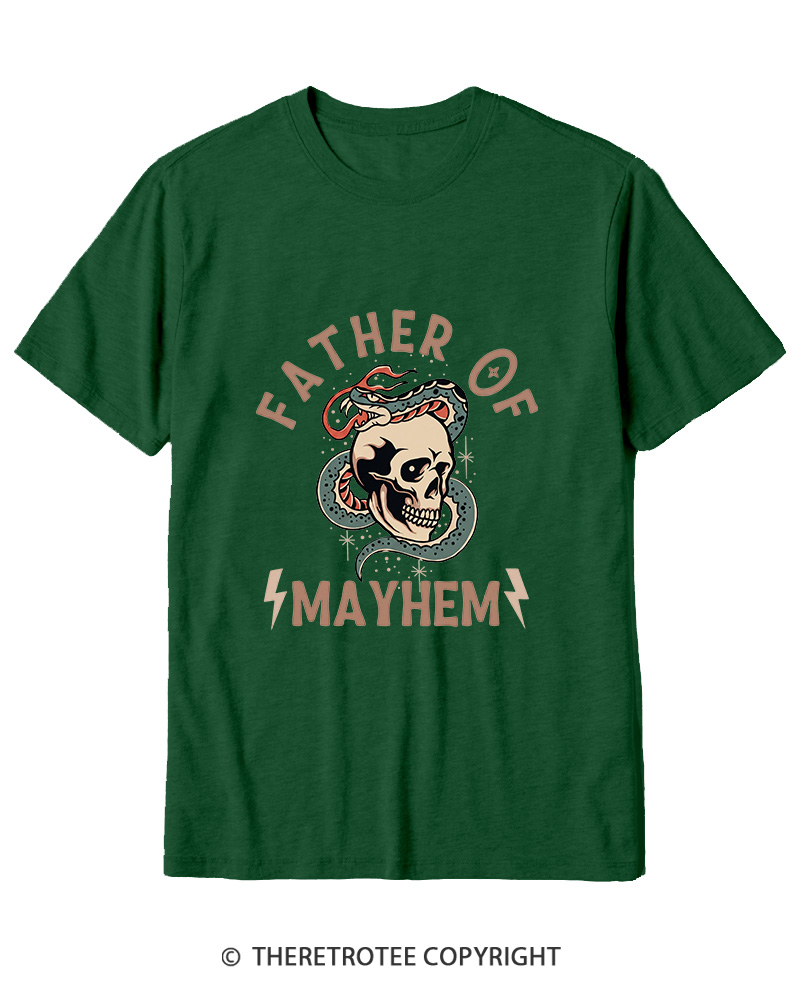TheRetroTee father Of Mayhem 1980s Cotton T-Shirt