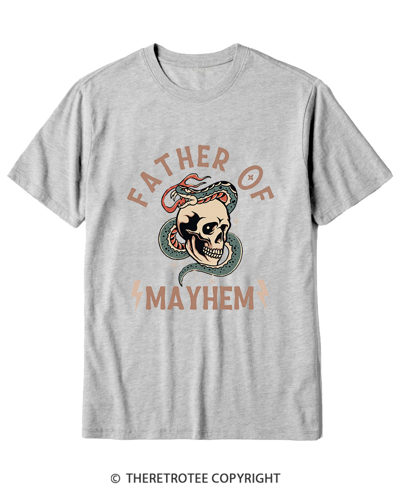 TheRetroTee father Of Mayhem 1980s Cotton T-Shirt