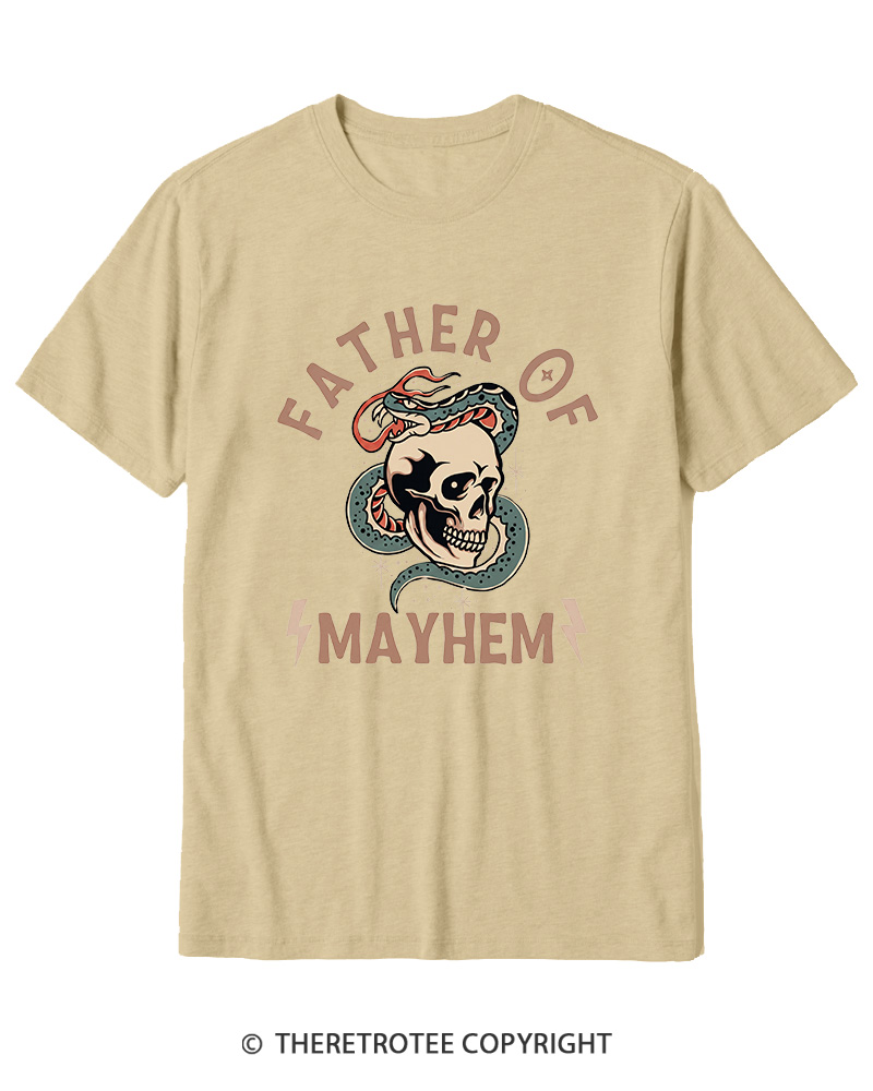TheRetroTee father Of Mayhem 1980s Cotton T-Shirt