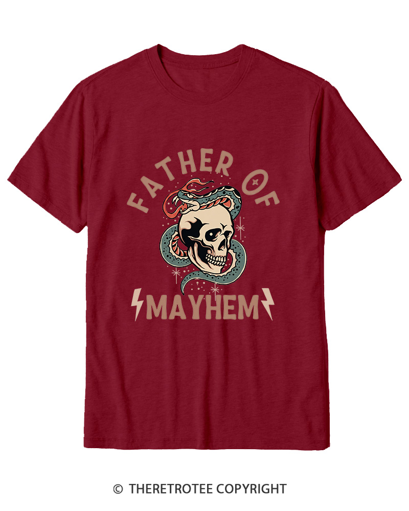 TheRetroTee father Of Mayhem 1980s Cotton T-Shirt