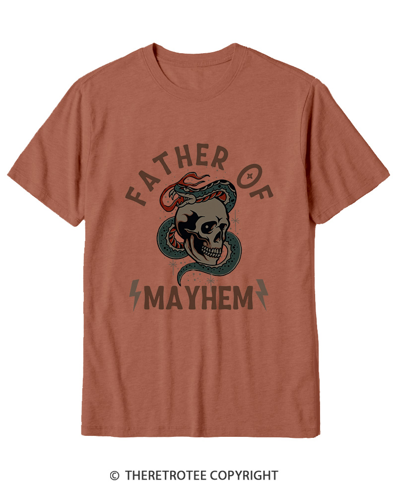 TheRetroTee father Of Mayhem 1980s Cotton T-Shirt
