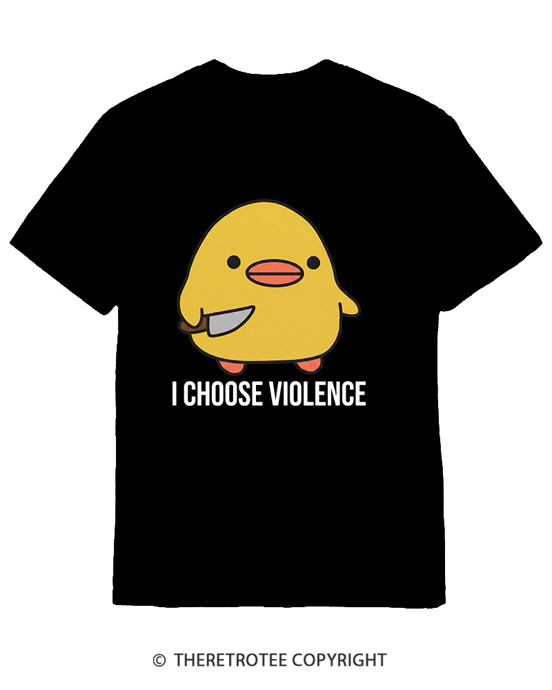 TheRetroTee I Choose Violence 1970s Cotton T-Shirt
