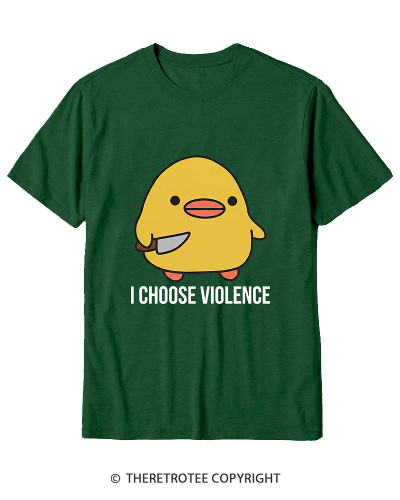 TheRetroTee I Choose Violence 1970s Cotton T-Shirt