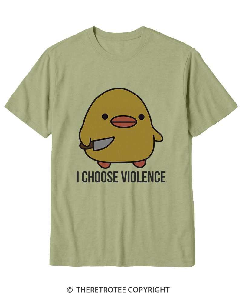 TheRetroTee I Choose Violence 1970s Cotton T-Shirt