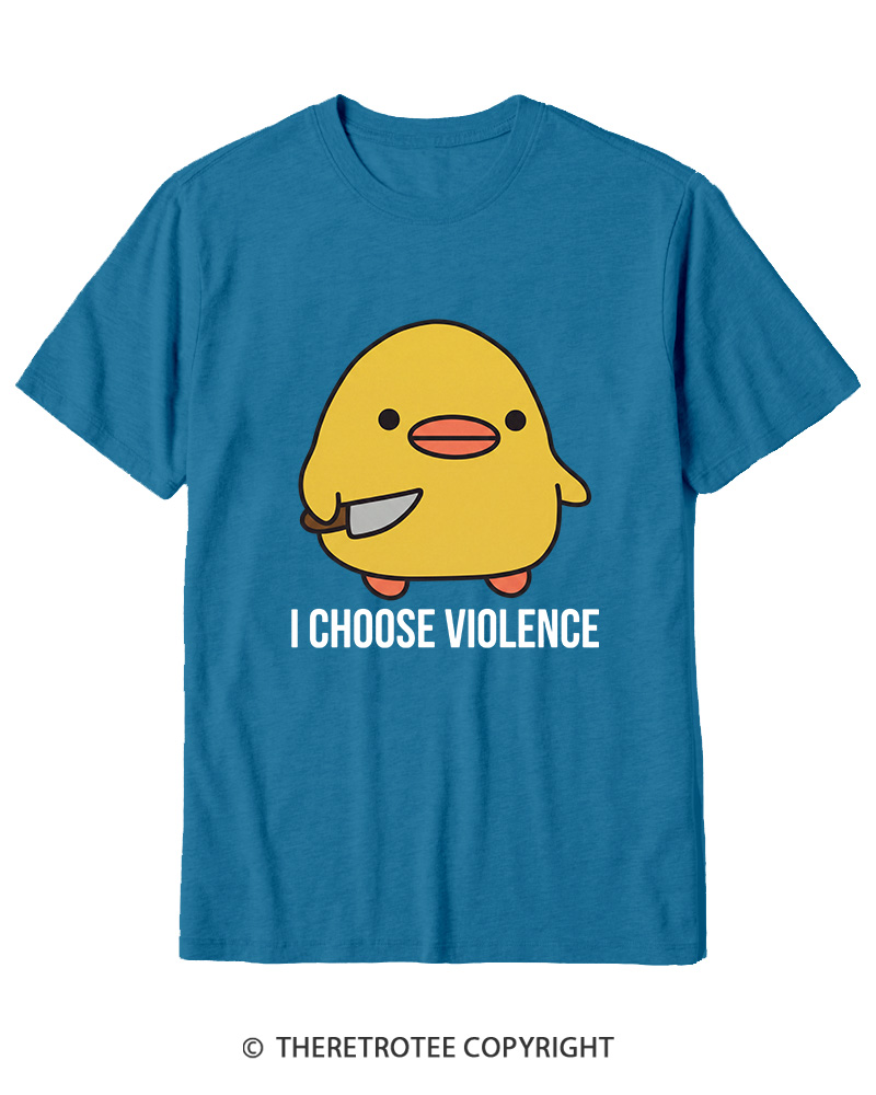TheRetroTee I Choose Violence 1970s Cotton T-Shirt
