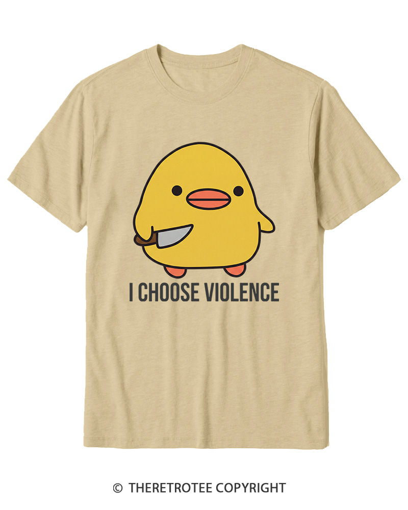 TheRetroTee I Choose Violence 1970s Cotton T-Shirt