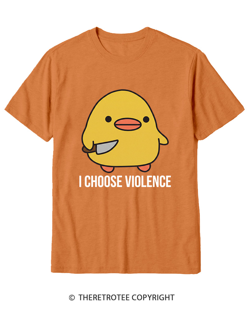 TheRetroTee I Choose Violence 1970s Cotton T-Shirt