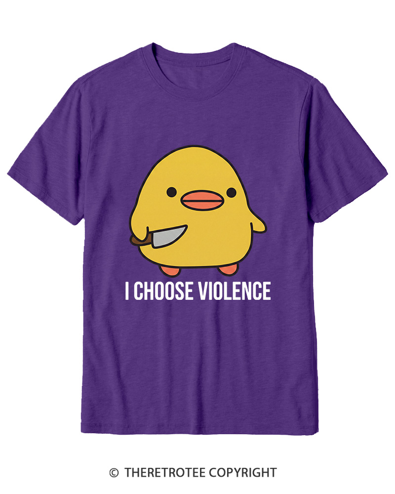 TheRetroTee I Choose Violence 1970s Cotton T-Shirt