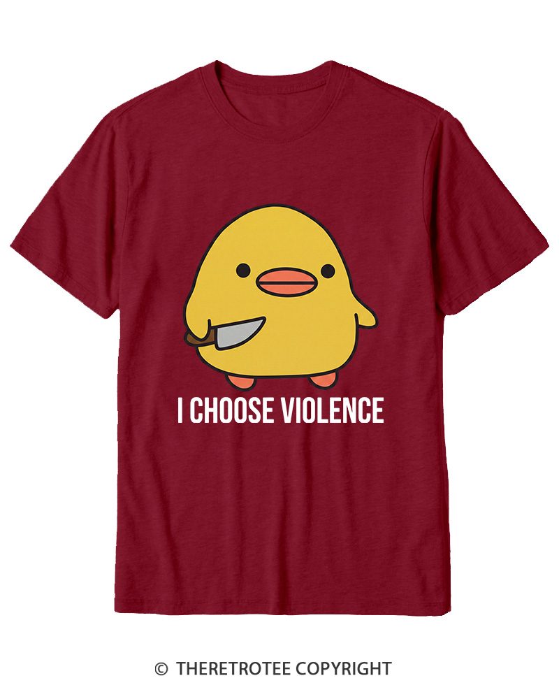 TheRetroTee I Choose Violence 1970s Cotton T-Shirt