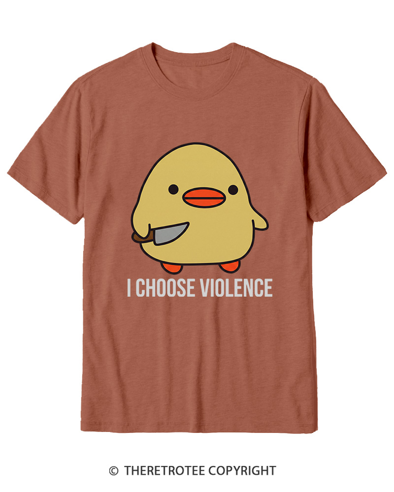 TheRetroTee I Choose Violence 1970s Cotton T-Shirt